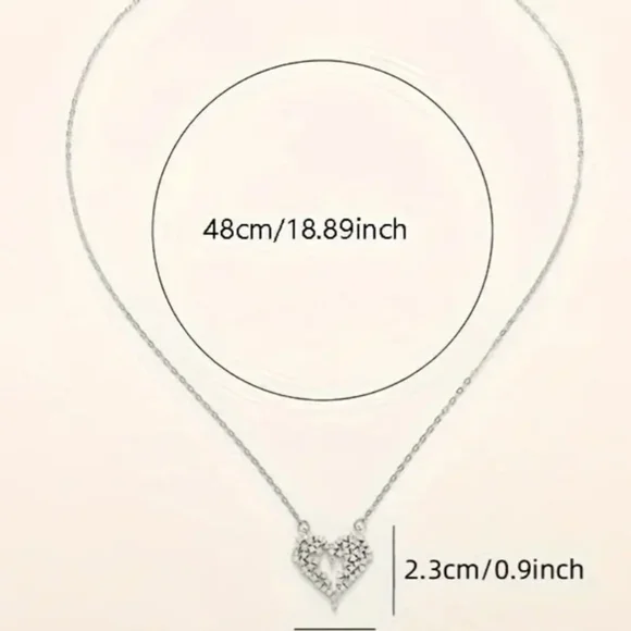 Elegant Silver Heart Necklace - Picture 4 of 4